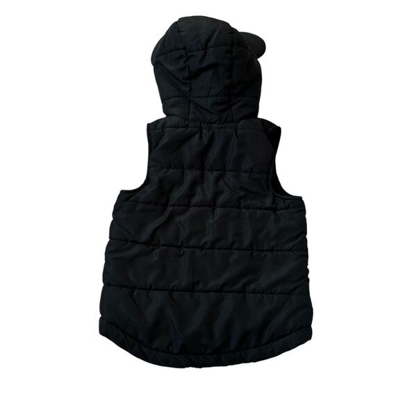 Disney Black Hooded Full Zip Puffer Vest Boy's Size 3T | 32-17 - Picture 2 of 4